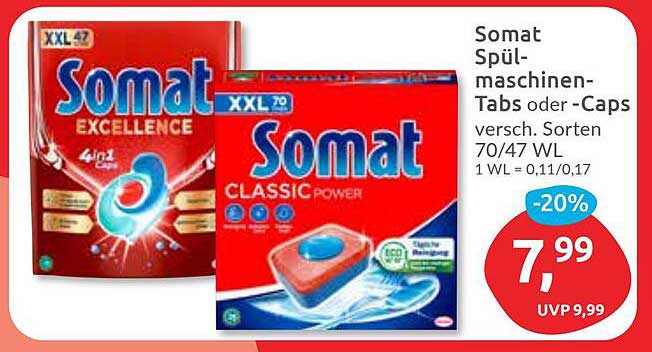 Somat Spülmaschinen-Tabs oder -Caps - 20% reduziert!
