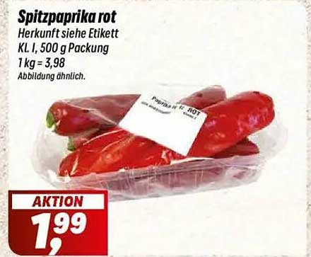 Spitzpaprika rot 500 g - Aktion