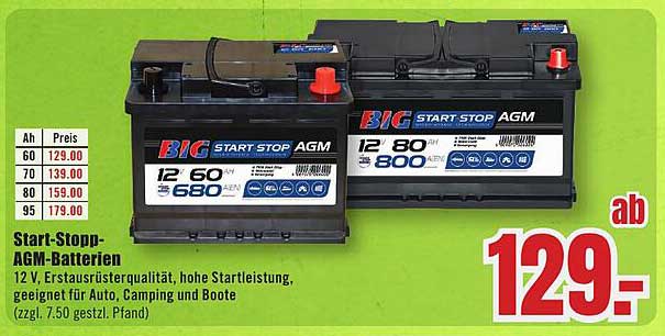 Start-Stopp-AGM-Batterien