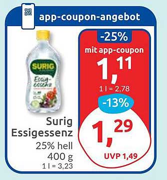 Surig Essig 25% hell 400 g