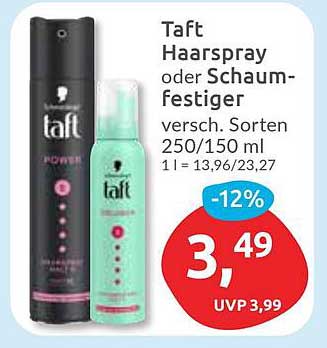 Taft Haarspray oder Schaumfestiger - verschiedene Sorten