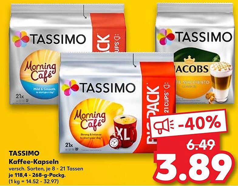 TASSIMO Kaffee-Kapseln - verschiedene Sorten je 8 - 21 Tassen