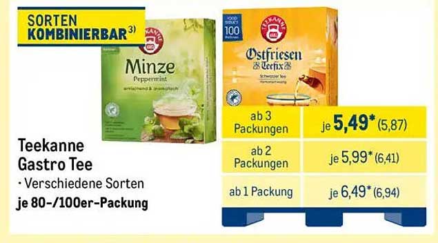 Teekanne Gastro Tee - Verschiedene Sorten