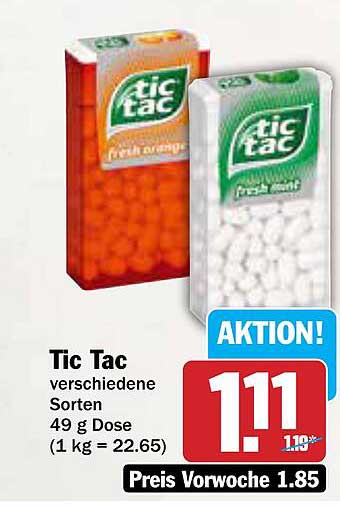Tic Tac verschiedene Sorten 49 g Dose