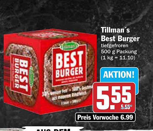 Tillman´s Best Burger tiefgefroren 500 g Packung
