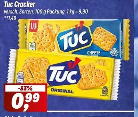 Tuc Cracker - Verschiedene Sorten, 100 g Packung