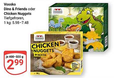 Vossko Dino & Friends oder Chicken Nuggets, Tiefgefroren