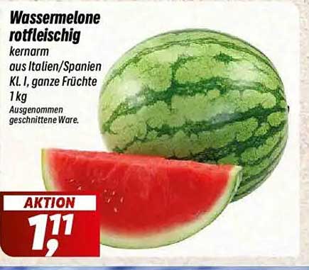 Wassermelone rotfleischig - kernarm aus Italien/Spanien, 1 kg