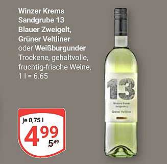 Winzer Krems Sandgrube 13 - Blauer Zweigelt, Grüner Veltliner oder Weißburgunder