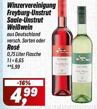 Winzervereinigung Freyburg-Unstrut Saale-Unstrut Weißwein 0,75 Liter Flasche
