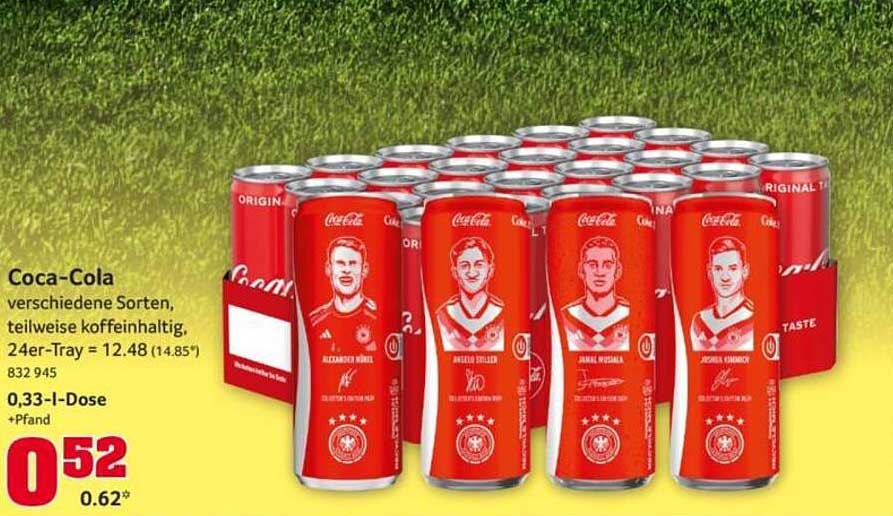 Coca-Cola verschiedene Sorten, teilweise koffeinhaltig, 24er-Tray = 12.48 (14.85*) 832 945 0,33-l-Dose +Pfand