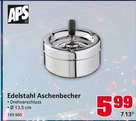 Edelstahl Aschenbecher