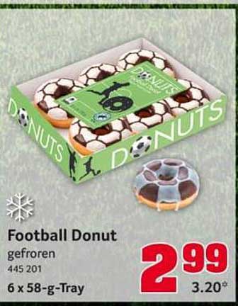 Football Donut gefroren 6 x 58-g-Tray
