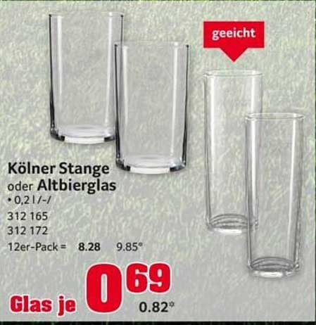 Kölner Stange oder Altbierglas