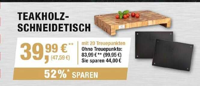 TEAKHOLZ-SCHNEIDETISCH