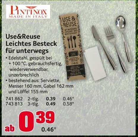 Use&Reuse Leichtes Besteck für unterwegs
