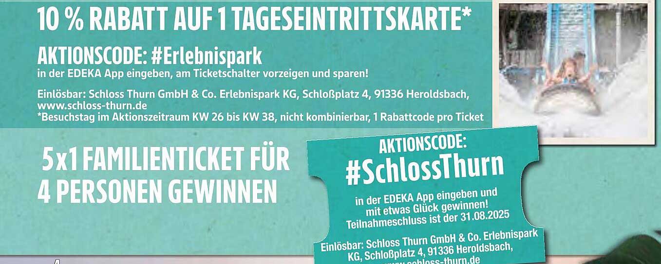 10 % Rabatt auf 1 Tageseintrittskarte im Schloss Thurn
