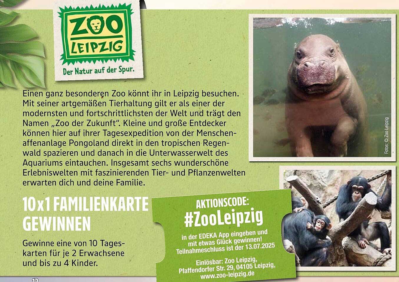 10x1 Familienkarte für den Zoo Leipzig gewinnen