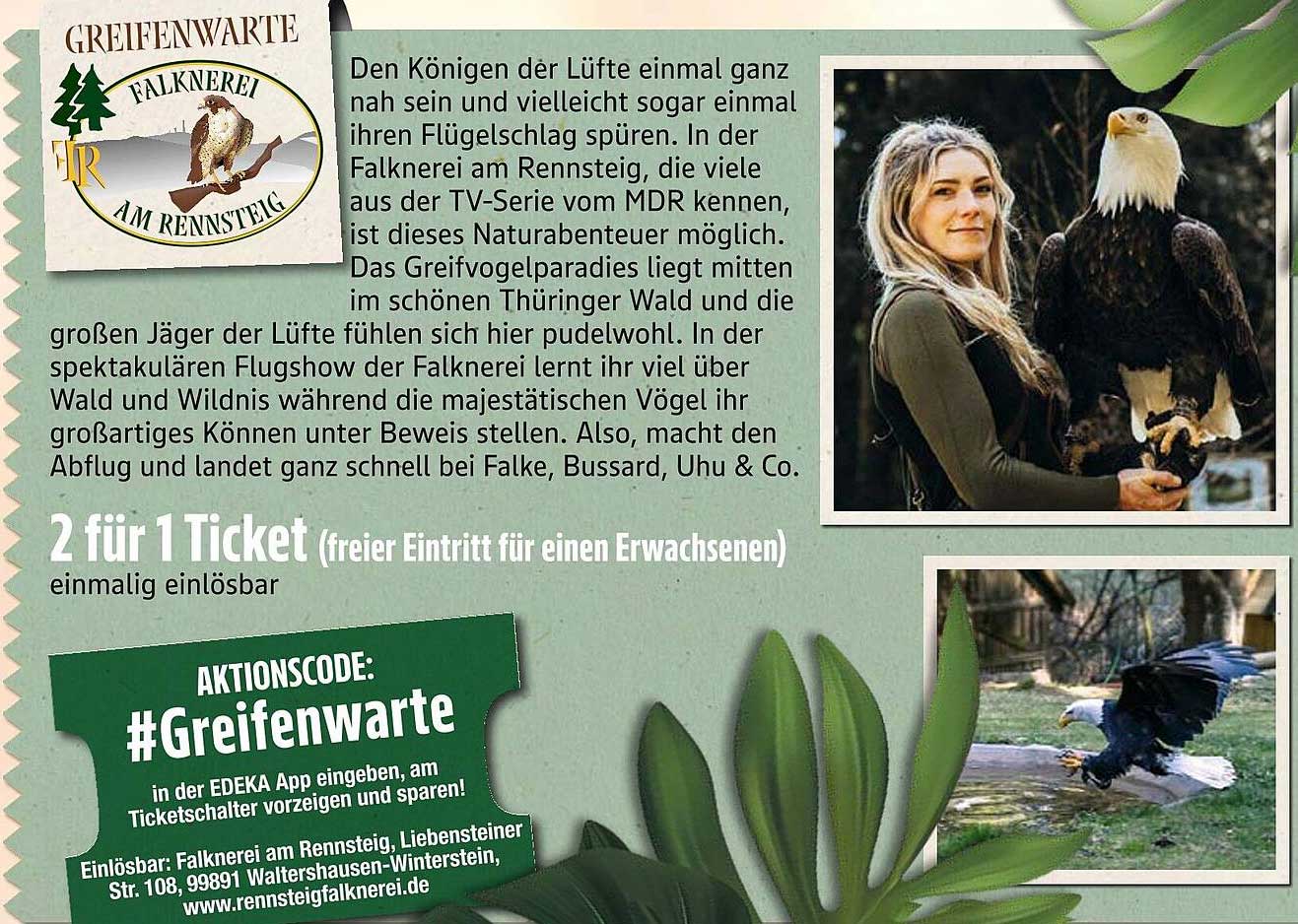 2 für 1 Ticket - Freier Eintritt für einen Erwachsenen