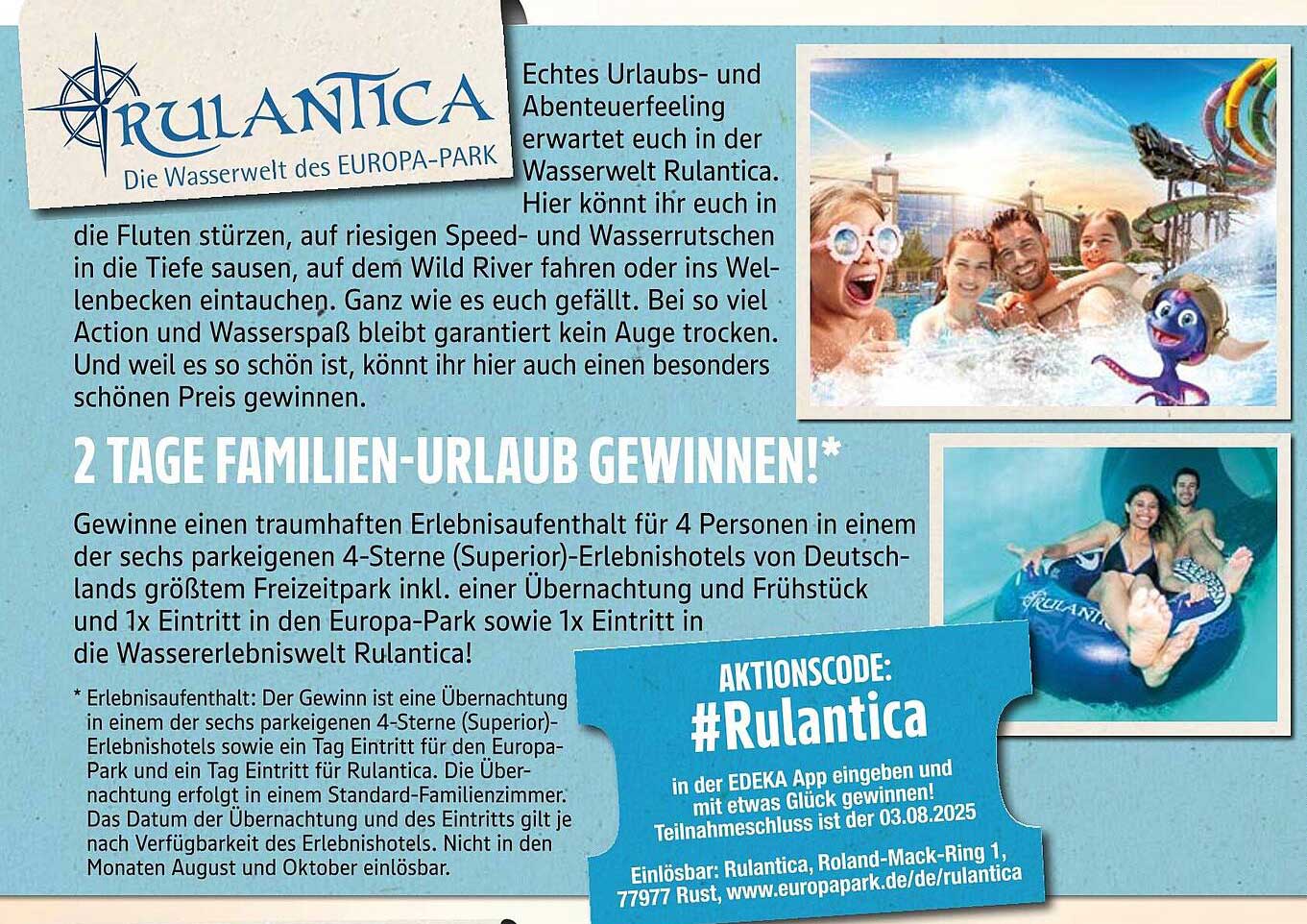 2 Tage Familien-Urlaub gewinnen in der Wasserwelt Rulantica