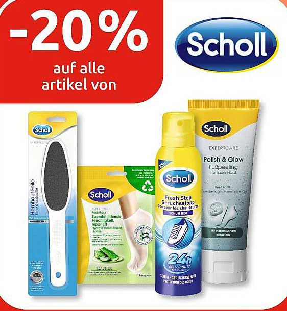20% Rabatt auf alle Artikel von Scholl