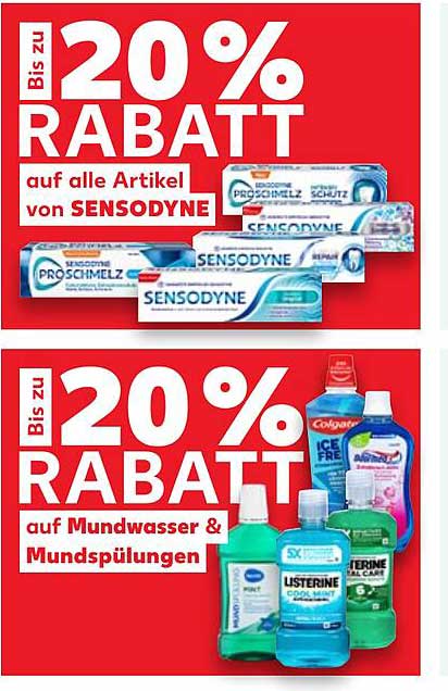 20 % Rabatt auf alle Artikel von SENSODYNE und Mundwasser & Mundspülungen