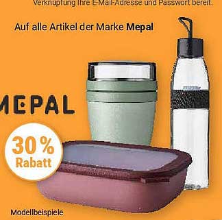 30% Rabatt auf alle Artikel der Marke Mepal