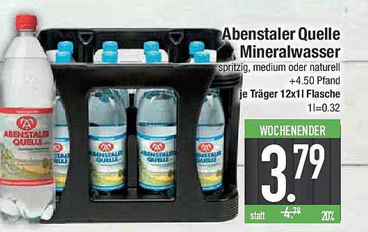 Abenstaler Quelle Mineralwasser - spritzig, medium oder natürlich