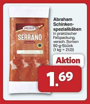 Abraham Schinkenspezialitäten in praktischer Faltepackung
