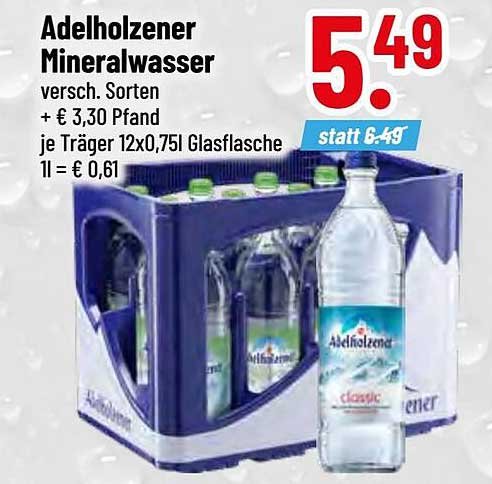 Adelholzener Mineralwasser 12x0,75L im Träger
