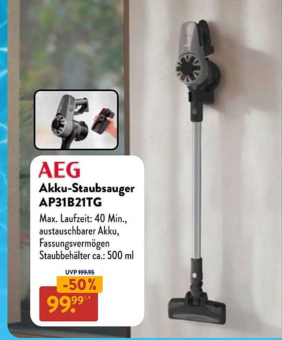 AEG Akku-Staubsauger AP31B21TG