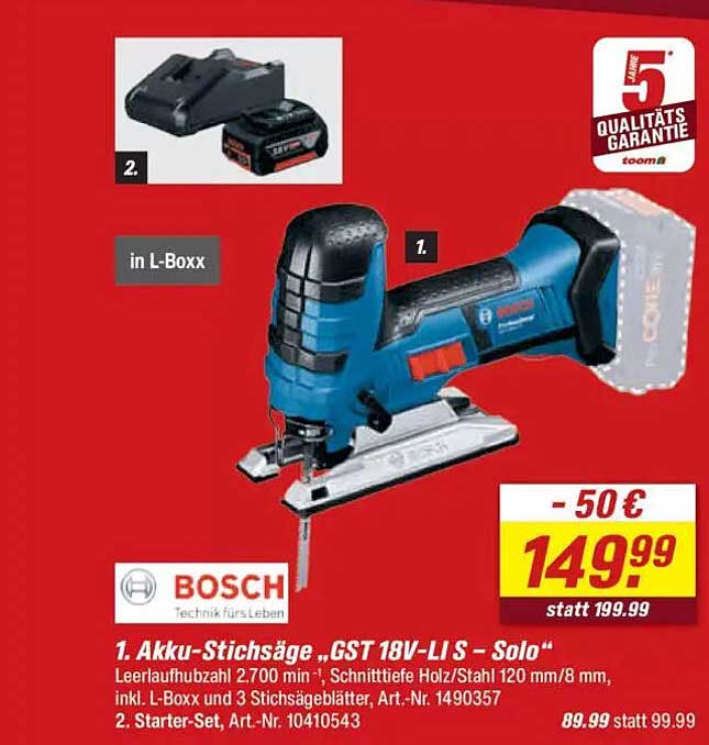 Akku-Stichsäge „GST 18V-LI S – Solo“