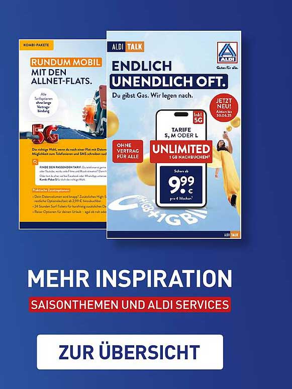 ALDI TALK Tarif M, S oder L - ENDLICH UNENDLICH OFT.