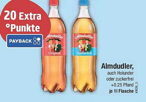 Almdudler, auch Holunder oder zuckerfrei