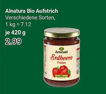 Alnatura Bio Aufstrich Erdbeere 420 g