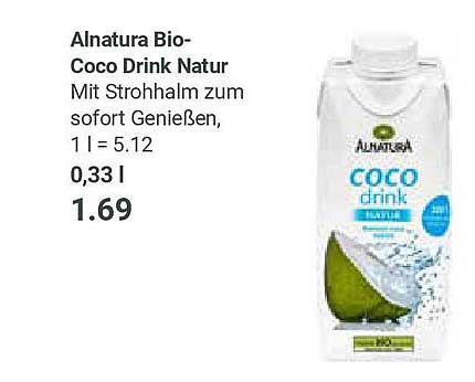 Alnatura Bio-Coco Drink Natur mit Strohhalm