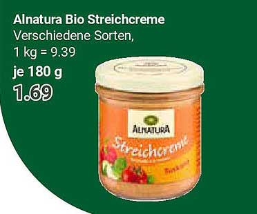 Alnatura Bio Streichcreme, verschiedene Sorten, 180 g