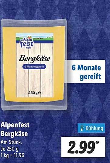 Alpenfest Bergkäse 250g - 6 Monate gereift