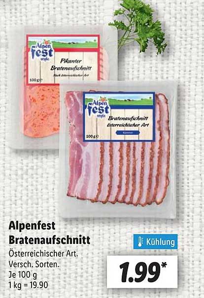 Alpenfest Bratenaufschnitt