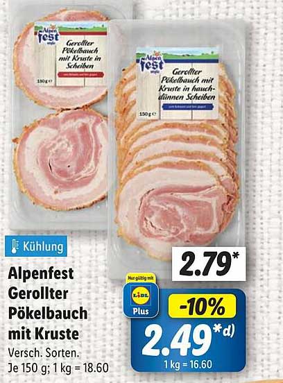 Alpenfest Gerollter Pökelbaut mit Kruste in Scheiben