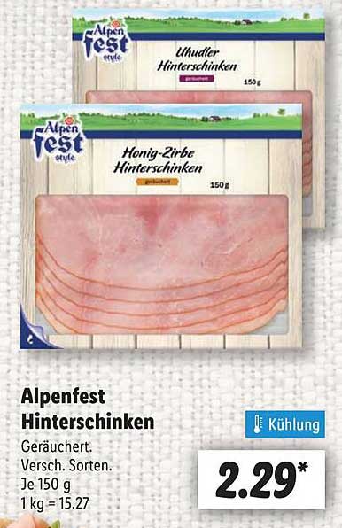 Alpenfest Hinterschinken 150 g