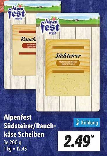 Alpenfest Südsteirer/Raukäse Scheiben