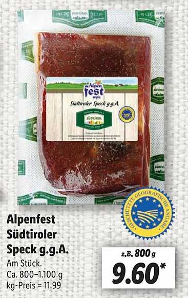 Alpenfest Südtiroler Speck g.g.A.