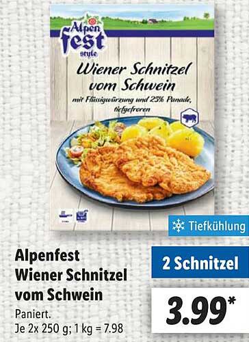 Alpenfest Wiener Schnitzel vom Schwein