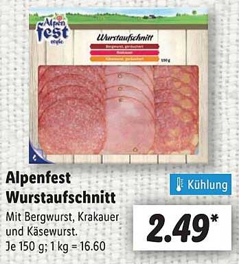 Alpenfest Wurstaufschnitt