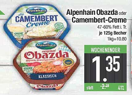 Alpenhain Obazda oder Camembert-Creme 125g Becher