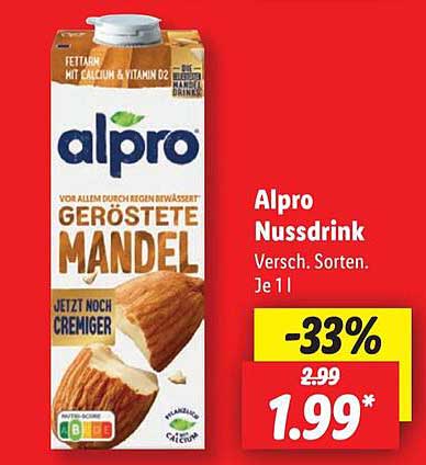 Alpro Nussdrink Geröstete Mandel - Verschiedene Sorten
