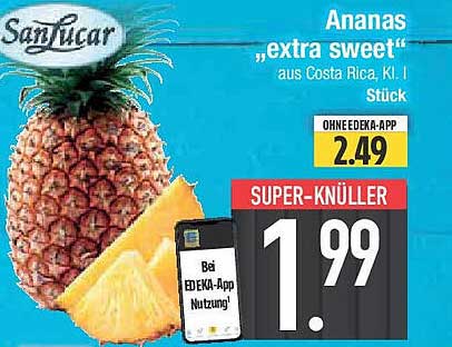 Ananas „extra sweet“ aus Costa Rica, Klasse I, Stück
