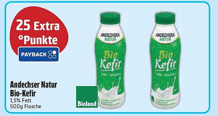 Andechser Natur Bio-Kefir 1,5% Fett 500g Flasche