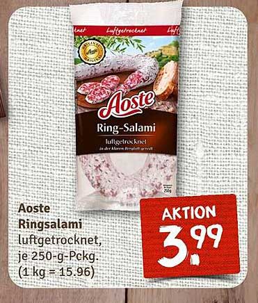 Aoste Ringsalami luftgetrocknet, je 250-g-Pckg
